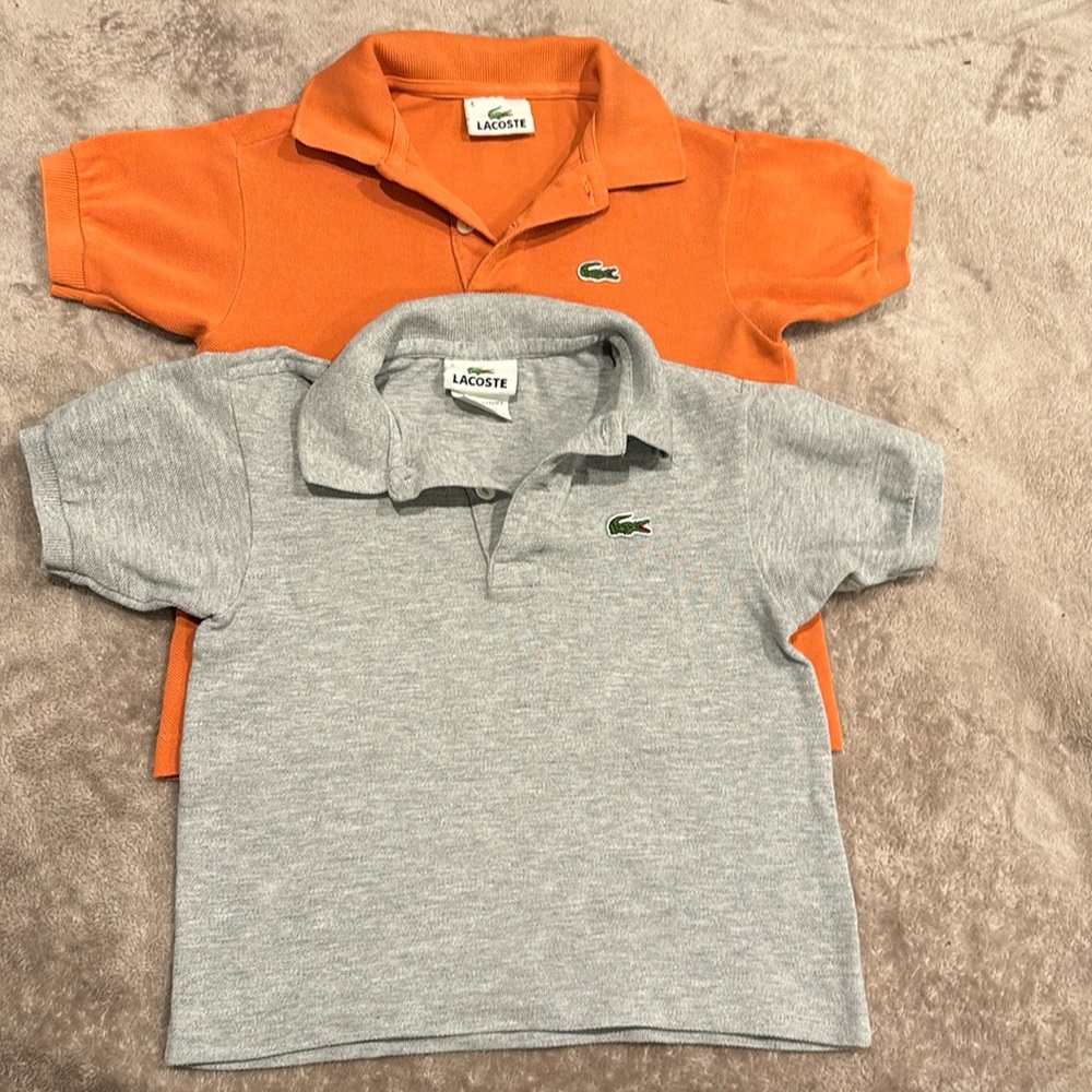 2 Lacoste Gently Used Boys Short Sleeve Polos size 4Y